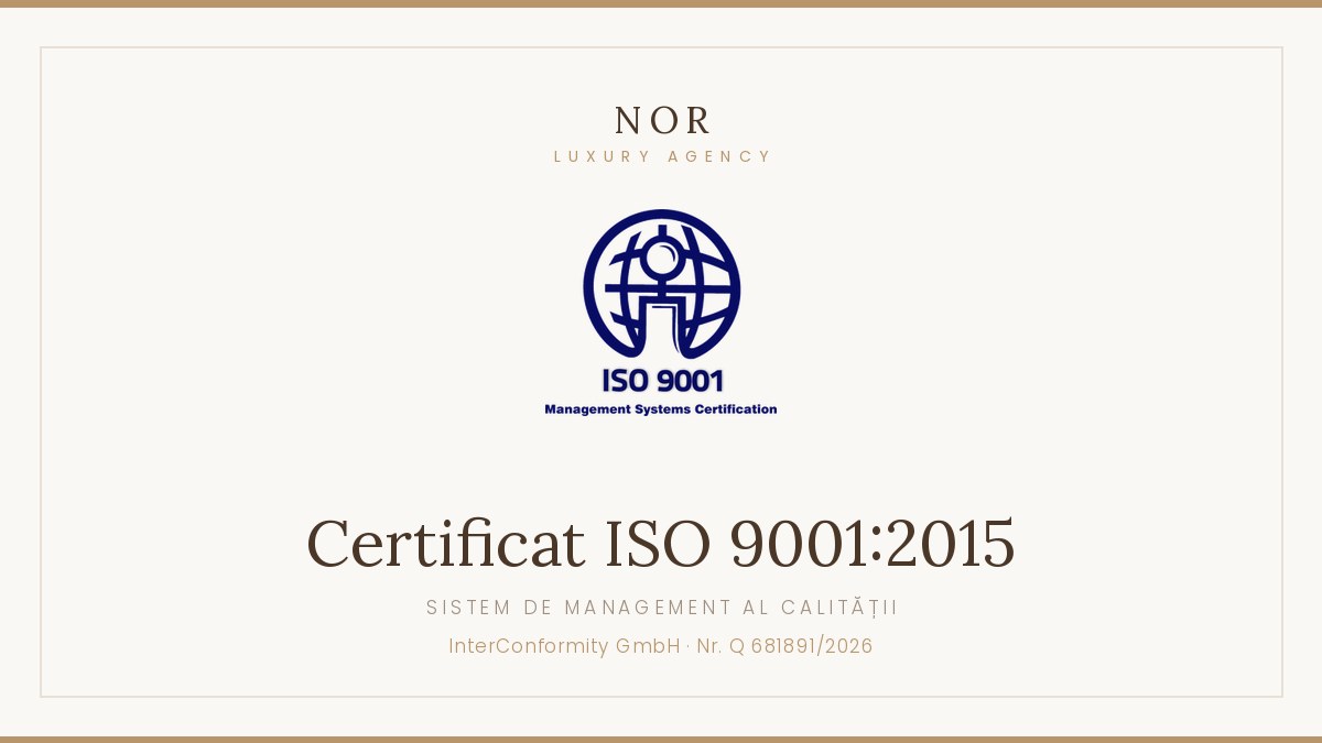 NOR Luxury Agency este certificată ISO 9001:2015. Ce înseamnă pentru tine