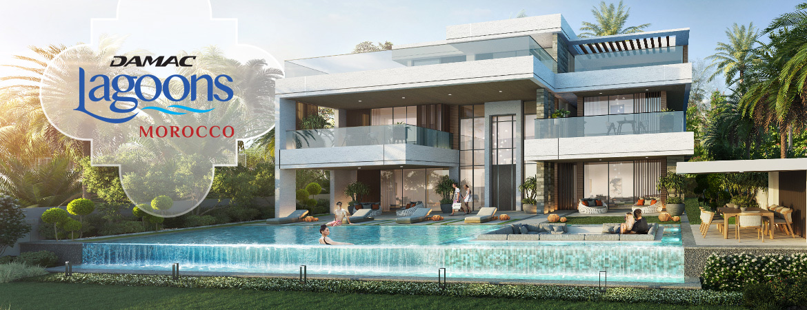 Morocco la DAMAC Lagoons, vile și piscine, randare a dezvoltatorului