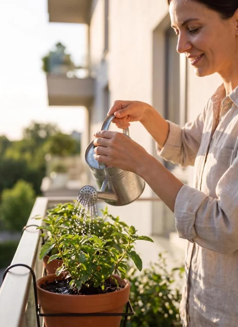 Un colț verde pe balcon, imagine din prezentarea Harmony